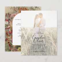 Vintage Botanisk Burgunder Rosa Blommig Bröllopsin