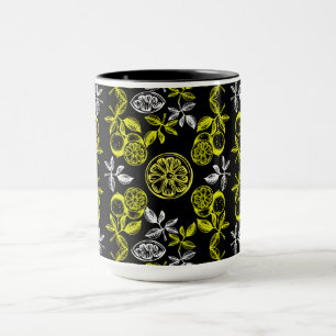 Vintage Botanisk Citrus Citron Tryck Mugg