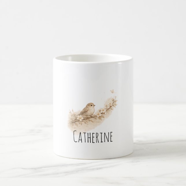 Vintage botanisk fågelmugg kaffemugg (Center)