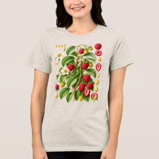 Vintage Botanisk Hallonillustration T Shirt