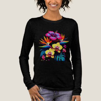Vintage Botanisk Heltryckt Mönster T-Shirt