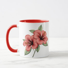 Vintage Botanisk Hibiskus Kaffe, tekopp Mugg