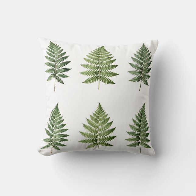 Vintage botanisk illustration av ormbunksblad kudde (Framsida)
