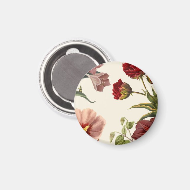 Vintage botanisk illustration med diverse  magnet (Front/Back)