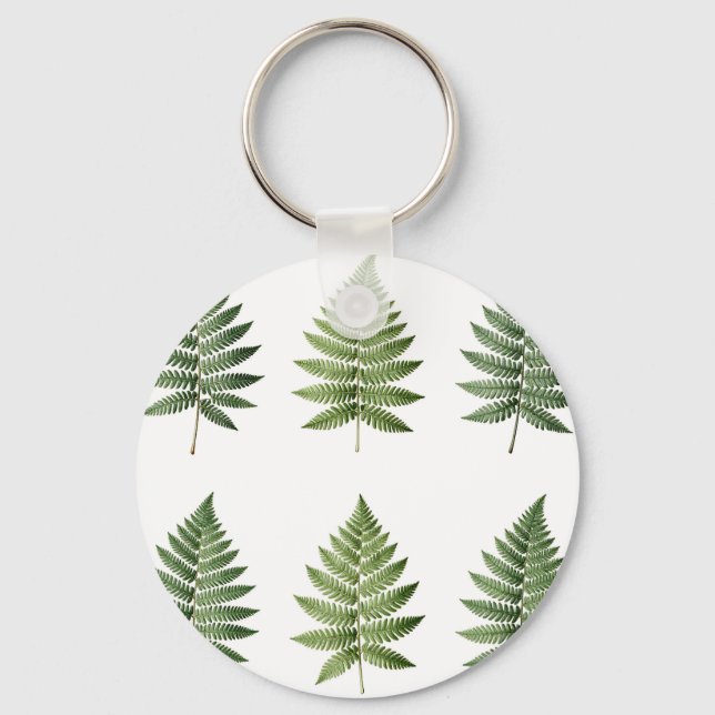 Vintage botanisk illustration mönster av ormbunksb nyckelring (Framsida)