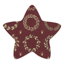 Vintage Botanisk Julpresent Burgundy