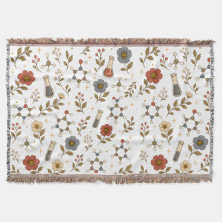 Vintage Botanisk Kemisk Blommig Kastmadrass Filt