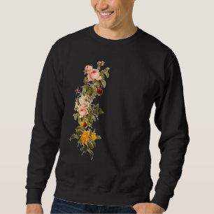 Vintage Botanisk Klättrande Ros V T-shirt Lång Ärmad Tröja
