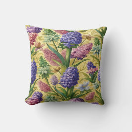 Vintage Botanisk Kuddthrow – Lila Vildblomma Kudde