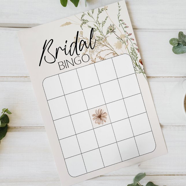 Vintage Botanisk Liten Blommig Bröllopsdusch Bingo (Skapare uppladdad)