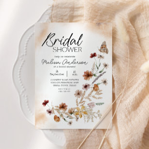 Vintage Botanisk Liten Blommig Bröllopsdusch Inbjudningar