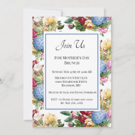 Vintage Botanisk Morsdag Brunch Inbjudningar