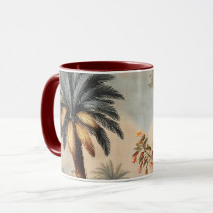 Vintage botanisk scen med palmer mugg