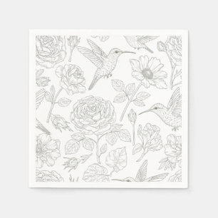 Vintage Botanisk Servett