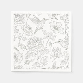 Vintage Botanisk Servett