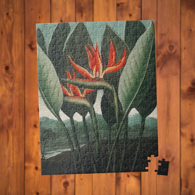 Vintage botanisk Strelitzia pussel (Embrace Nature's Beauty: Vintage Bird of Paradise Puzzle. Gift for Gardeners & Relaxation!)