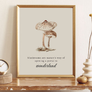 Vintage Botanisk Svamp Poster