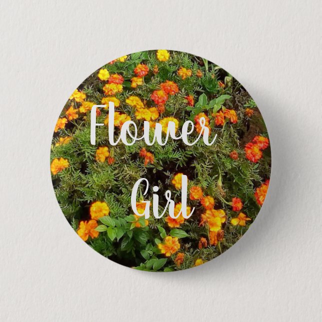 Vintage Botanisk trädgård blommflicka Knapp (Framsida)