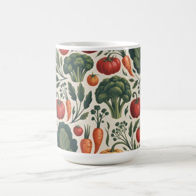 Vintage Botanisk Trädgårdsmönster med Grönsaker Kaffemugg (Center)
