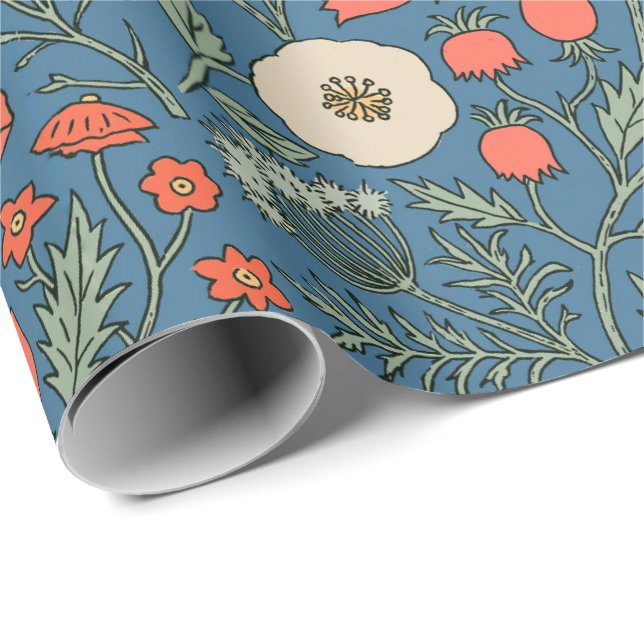 Vintage Botanisk Vildblomma  Presentpapper (Rullad Hörn)