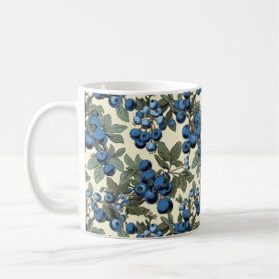 Vintage Botaniska blåbär Mönster Ceramic Mugg