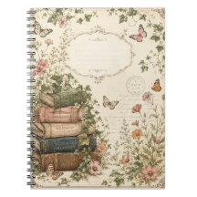 Vintage botaniska böcker & Ivy Cottagecore anteckn