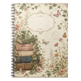 Vintage botaniska böcker & Ivy Cottagecore anteckn Anteckningsbok