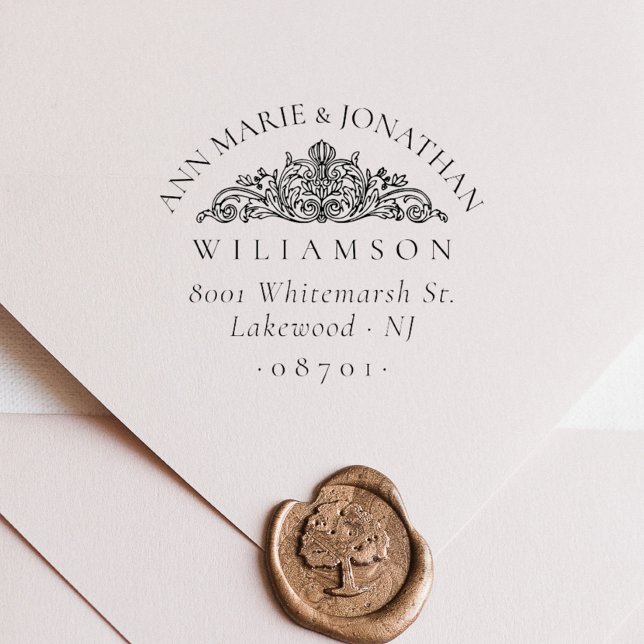 Vintage Botaniska Elegant bröllop Returadressen Stämpel (Skapare uppladdad)