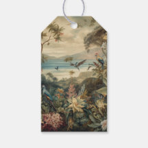 Vintage botaniska fåglar i paradiset anpassade