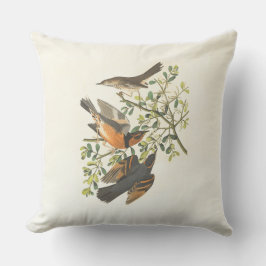 Vintage Botaniska Fåglar Illustration Kuddvar Kudde