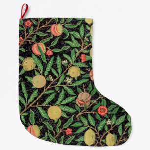 Vintage Botaniska frukter och blommor - Stora Chri Stor Julstrumpa