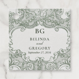 Vintage Botaniska Grönten Garden Party Bröllop Tem Gåvor Etiketter