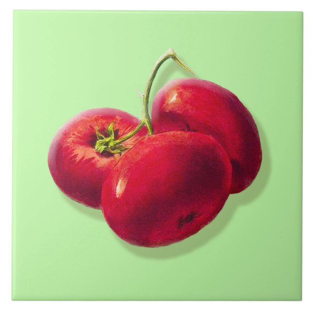 Vintage Botaniska Illustration, tomater Kakelplatta (Framsidan)