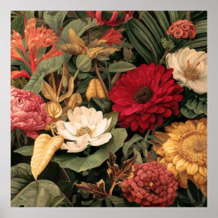 Vintage botaniska illustrationer poster
