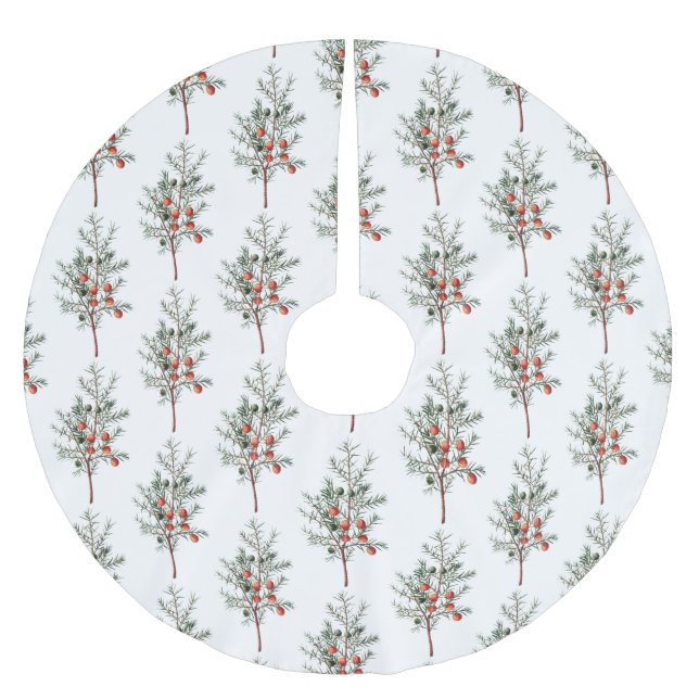 Vintage Botaniska jul Mönster Julgransmatta Borstad Polyester (Framsidan)