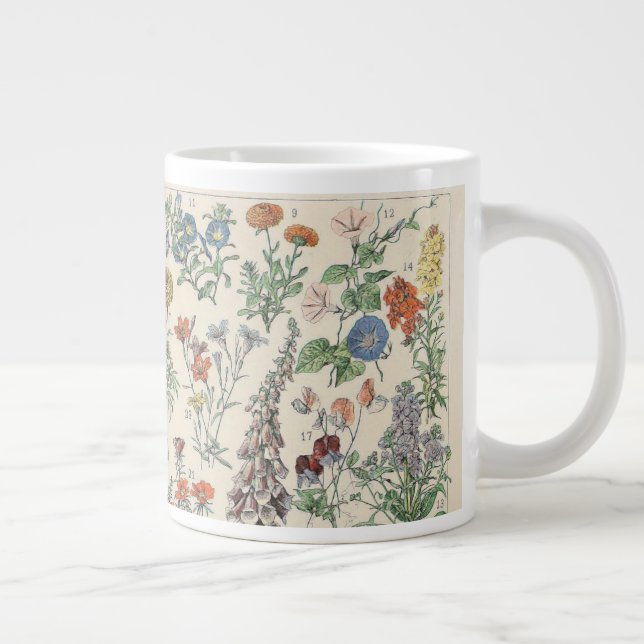 Vintage Botaniska Mönster Jumbo Mugg (Höger)