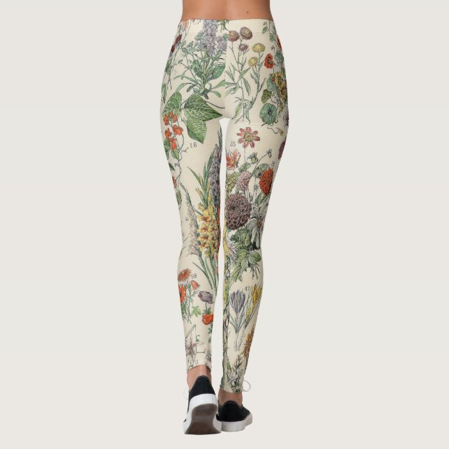 Vintage Botaniska Mönster Leggings (Baksida)