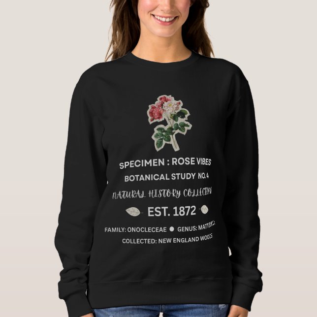 Vintage Botaniska Rosvibbar T Shirt (Framsida)