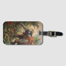 Vintage botaniska scen elefant med howdah bagagebricka