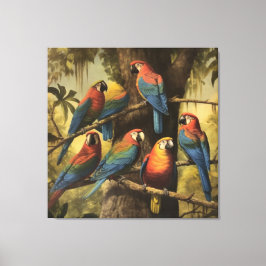 Vintage botaniska scenfärgade morötter i träd canvastryck