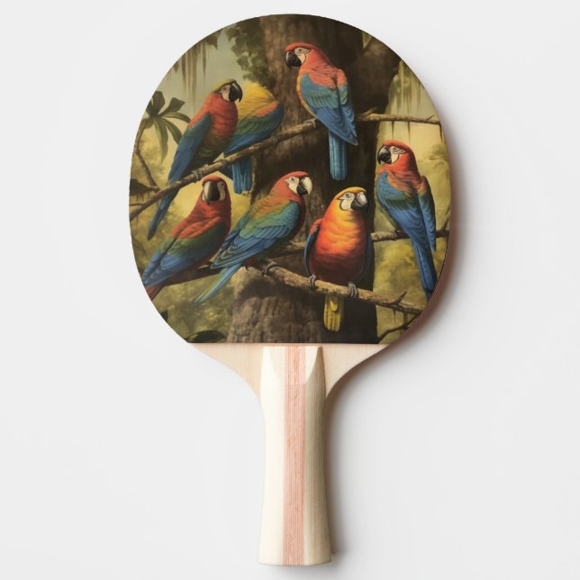 Vintage botaniska scenfärgade morötter i träd pingisracket (Framsidan)