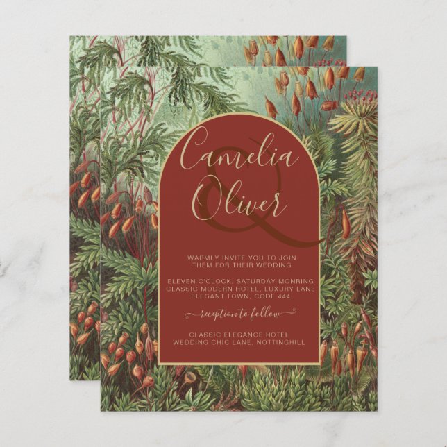 Vintage Botaniska Terracotta Blommigtar Arch BRÖLL (Fram/baksida)