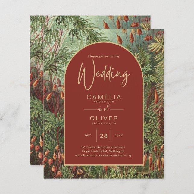 Vintage Botaniska Terracotta Blommigtar Arch BRÖLL (Fram/baksida)