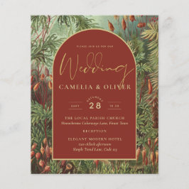 Vintage Botaniska Terracotta Blommigtar Arch BRÖLL Flygblad