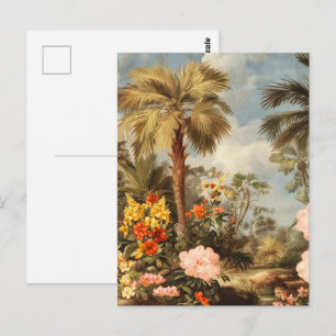 Vintage botaniska tropiska palmer vykort