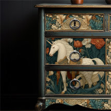 Vintage Botaniska Unicorn Art nouveau