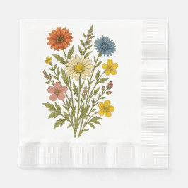 Vintage Botaniska Vildblommiga servetter