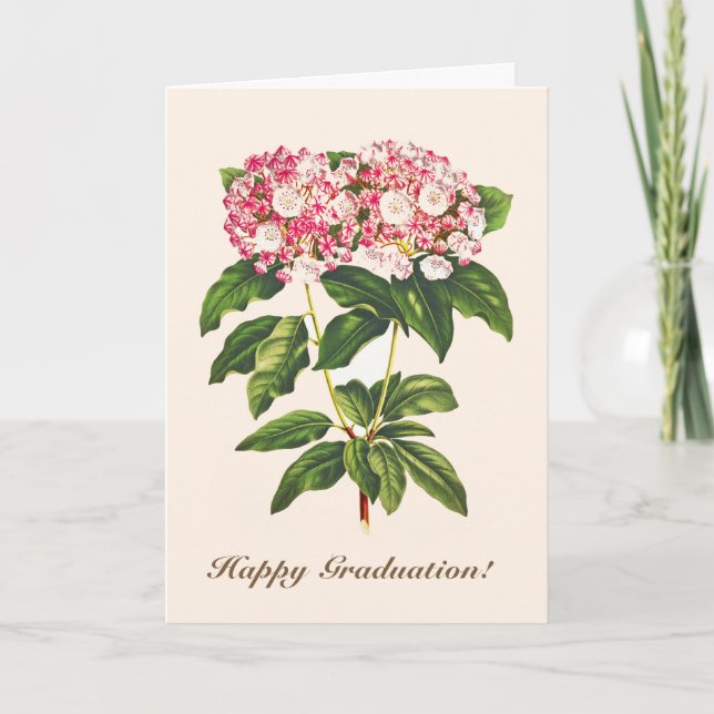 Vintage Botaniskt bergsLaurel Flower Kort (Framsida)