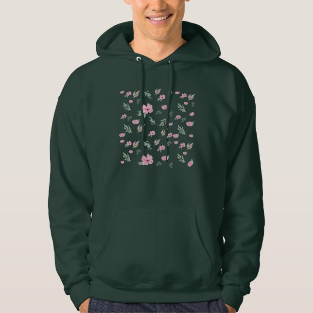 Vintage Botaniskt blomma Hoodie (Framsida)