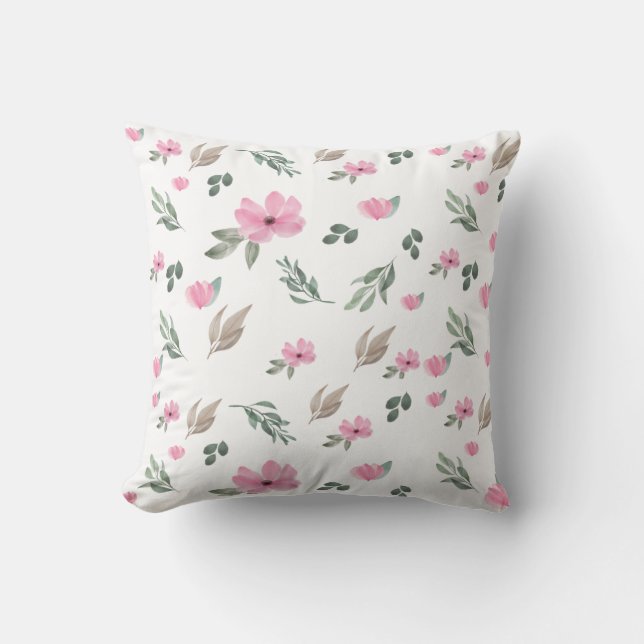Vintage Botaniskt blomma Kudde (Framsida)